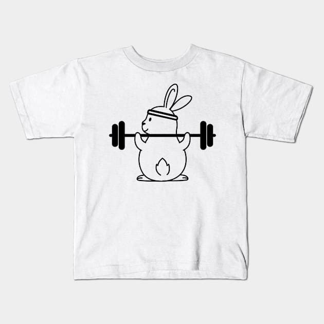 Bunny Gym Simple T-Shirt Kids T-Shirt by ClassicAndChic